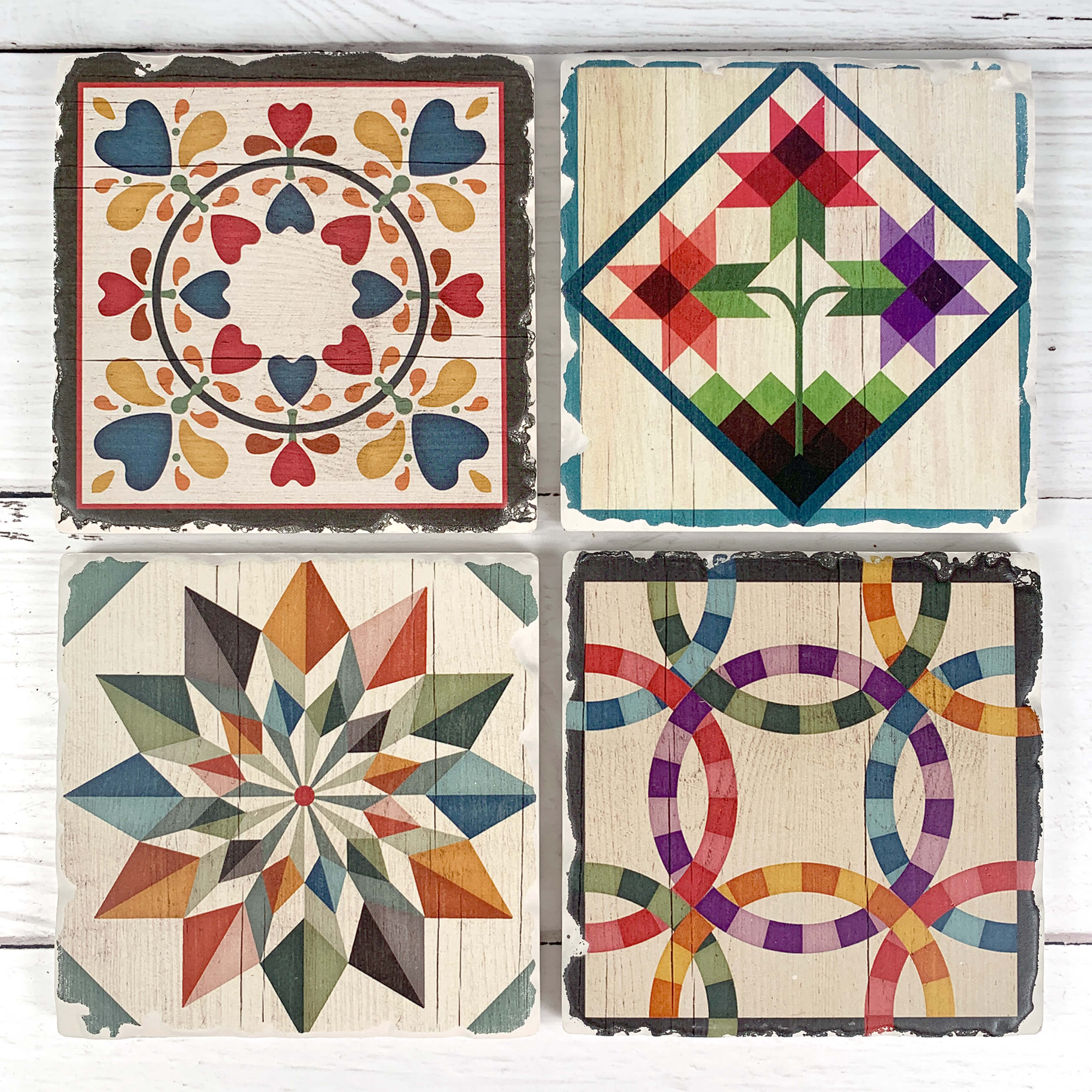 "Celestial Barn" Quilt Coasters - Set of 4